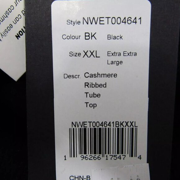 NEW NADAAM Womens Cashmere Signature Cashmere Ribbed Tube Top Size XXL Black - Picture 12 of 13